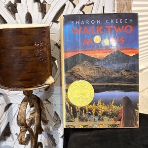 Sharon Creech 'Walk Two Moons' Book with Brown Candle Holder